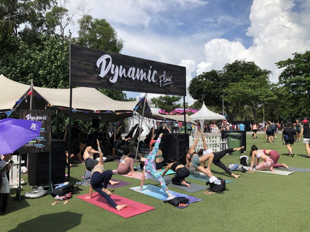 a yoga event in the park