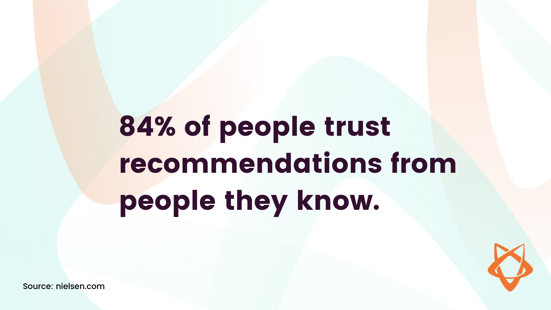 84% of people trust recommendations from people they know