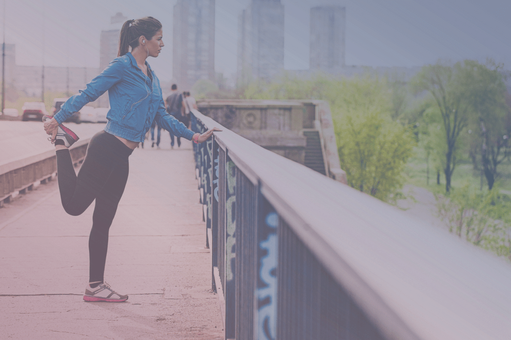 Gymnastic stretching on the bridge