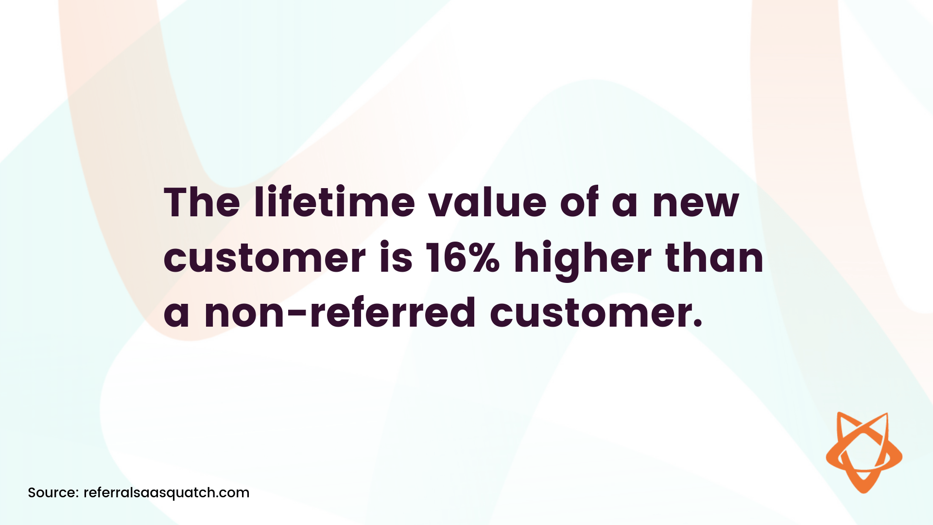 The lifetime value of a new customer is 16% higher than a non-referred customer