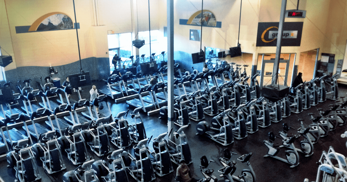 overhead shot of a gym