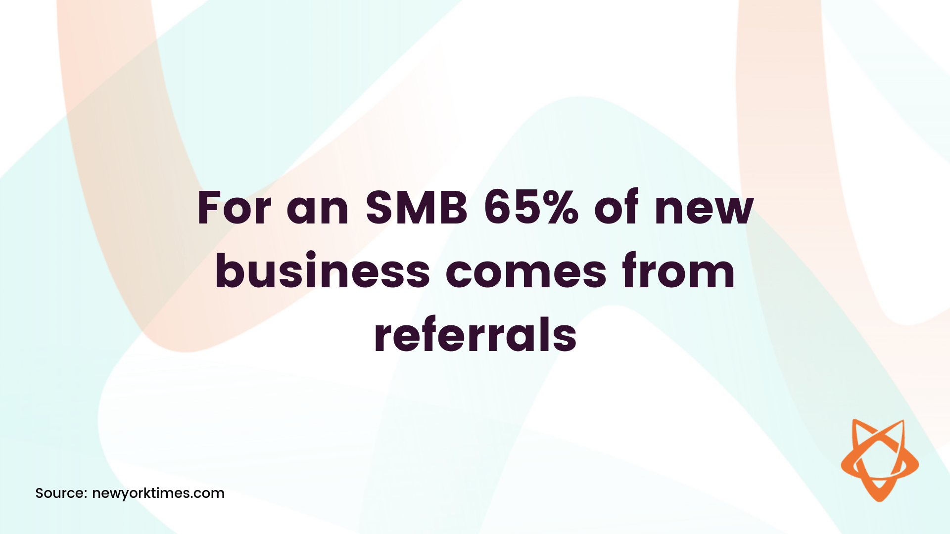 stat saying that for an SMB 65% of new business comes from referrals