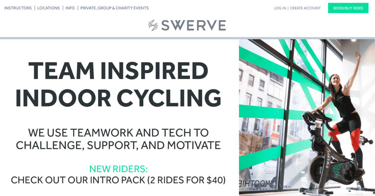 swerve fitness homepage