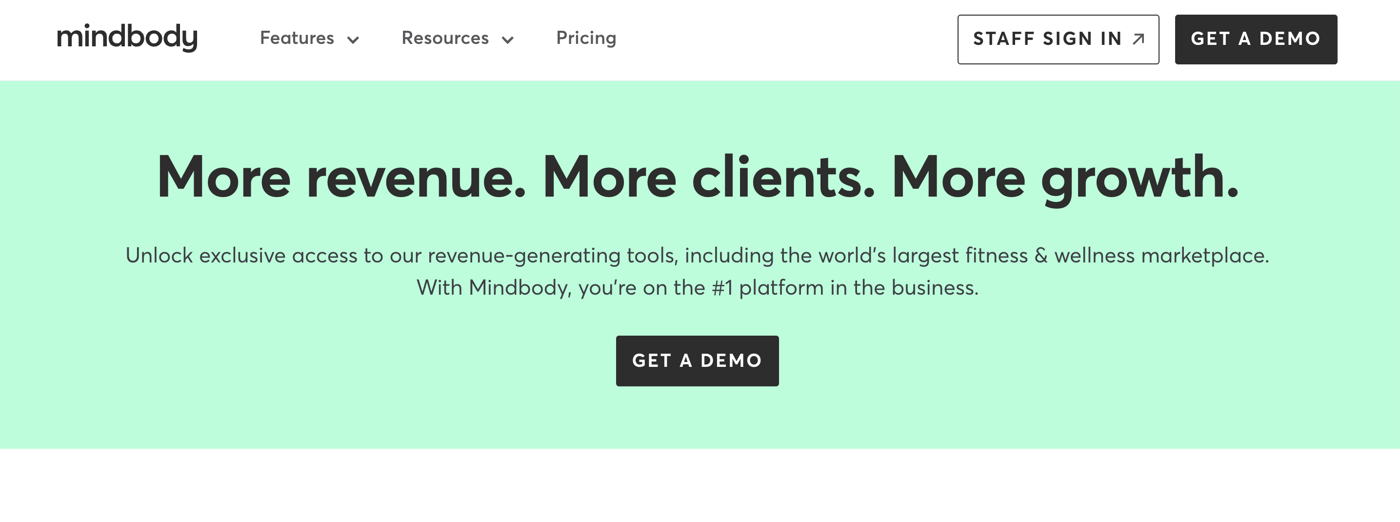 Mindbody homepage banner