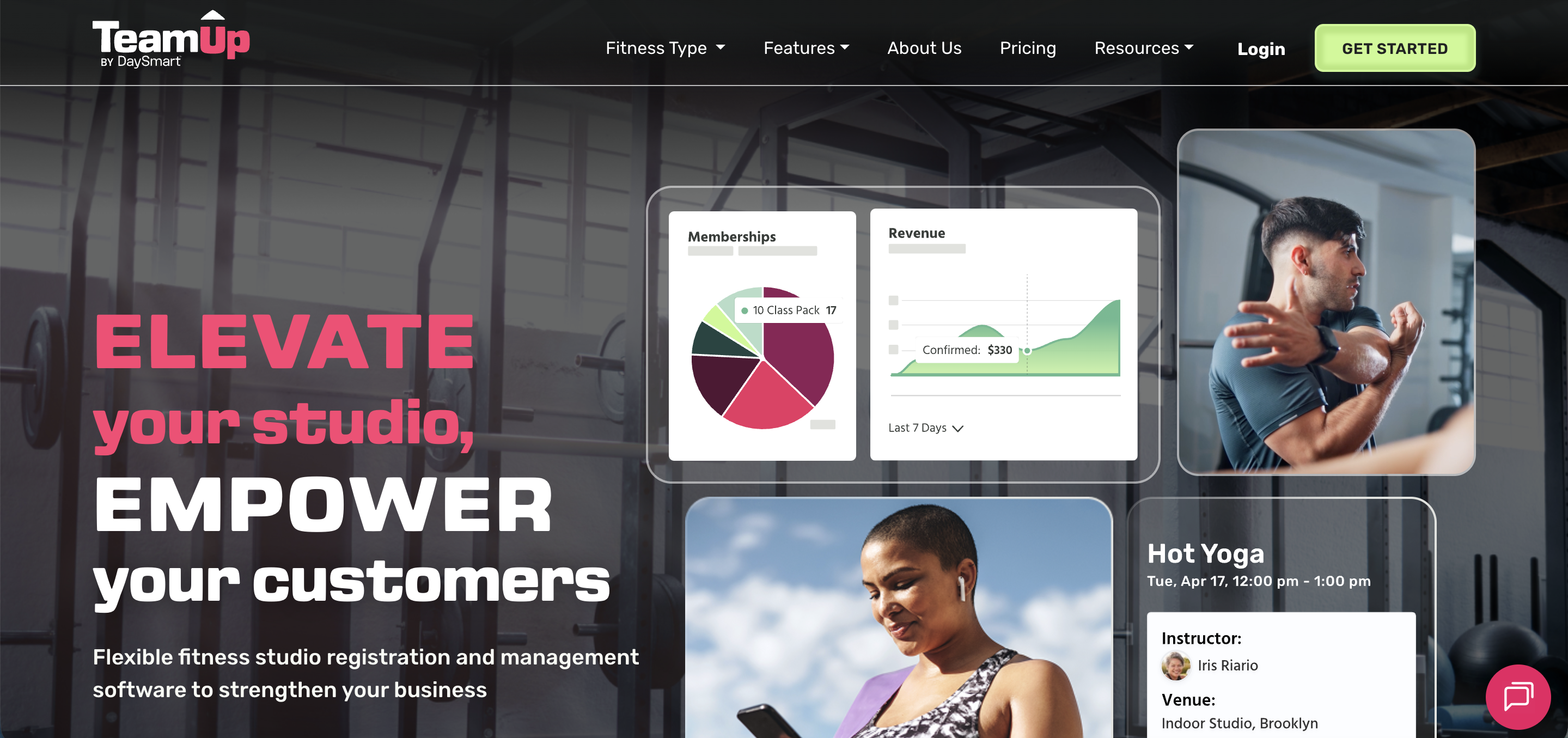 TeamUp homepage banner