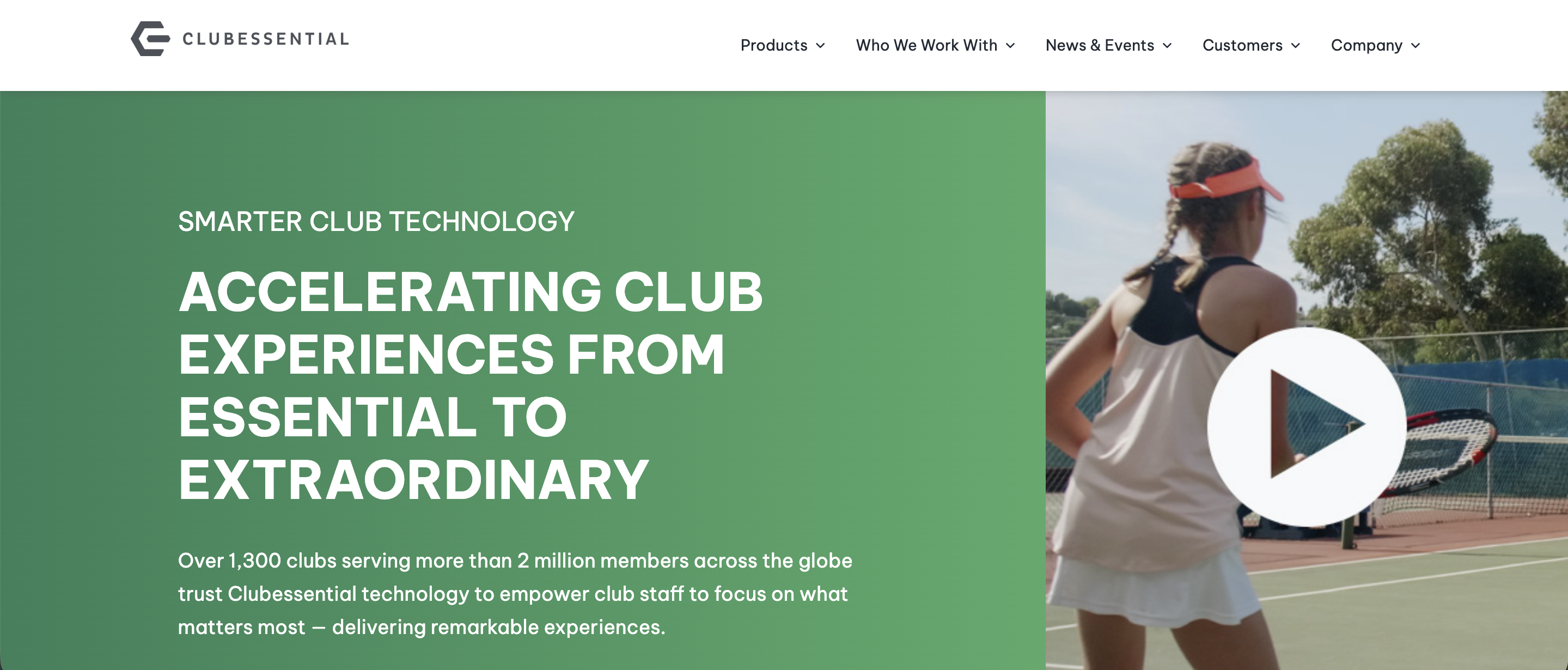 Club Essential homepage