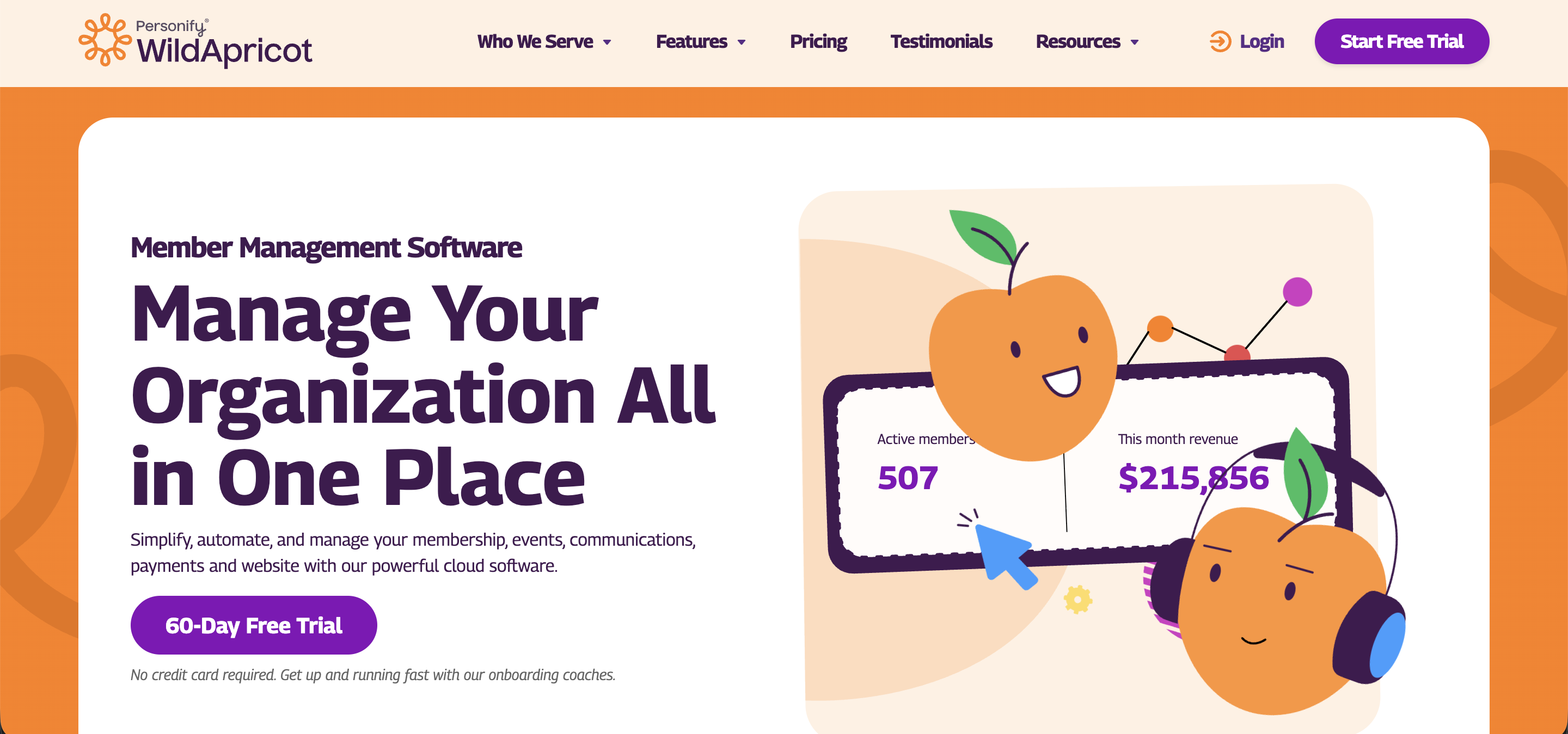 WildApricot homepage banner