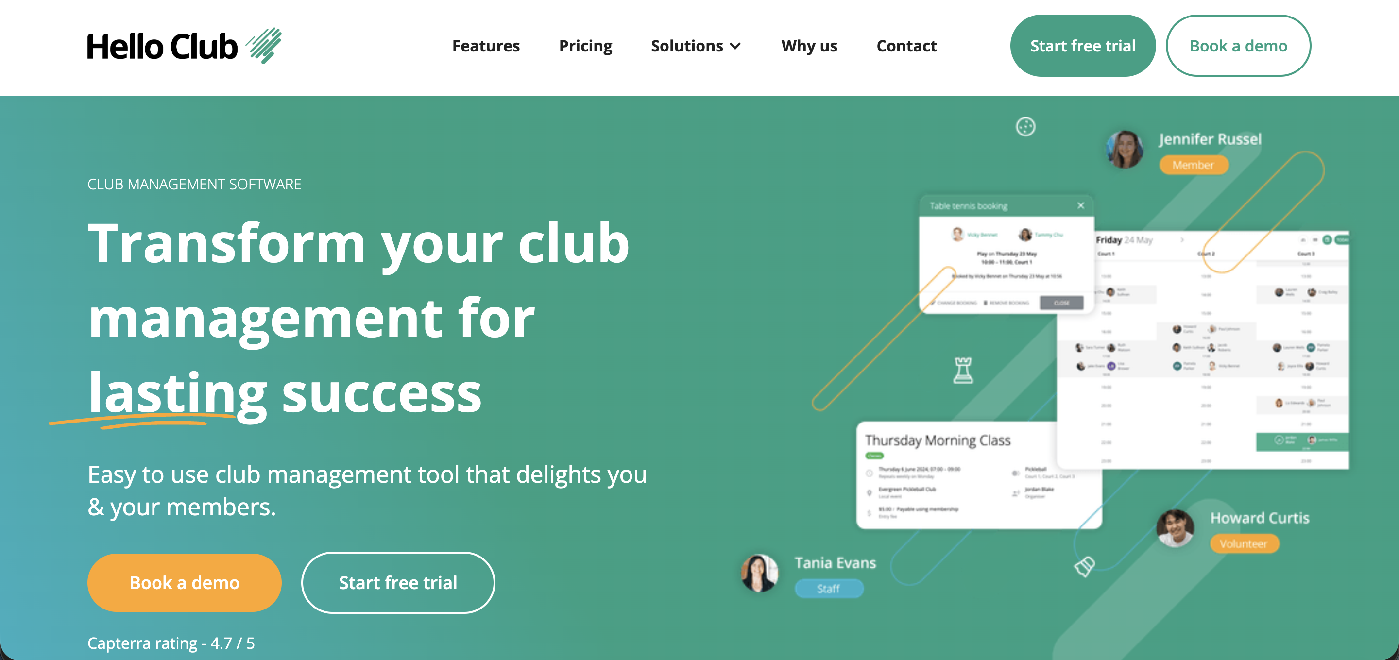 Hello Club homepage banner