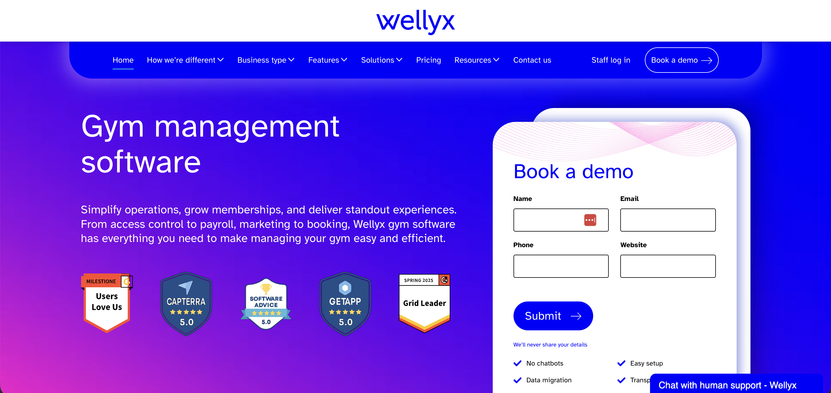 Wellyx homepage banner