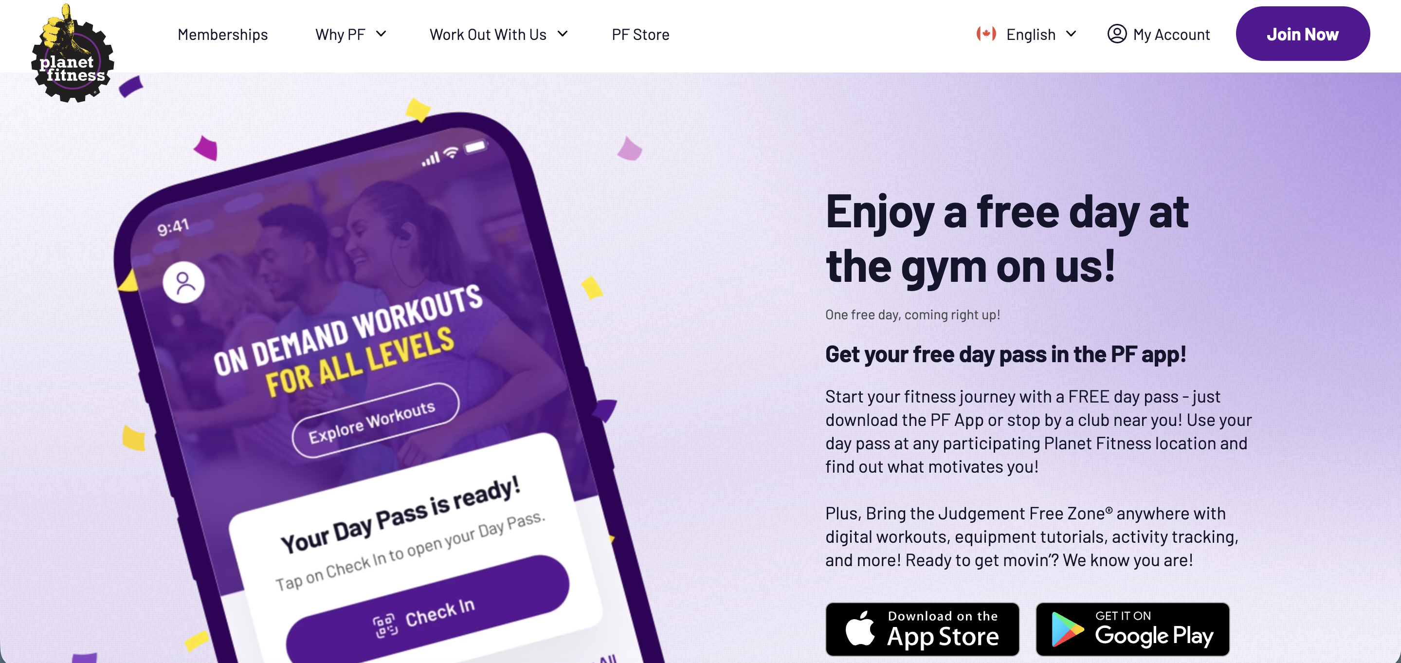 planet fitness free trial landing page